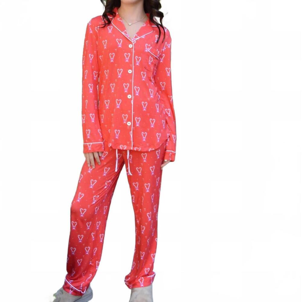 NEW KATIE J NYC juniors christmas 25 maia pants pj set in multi